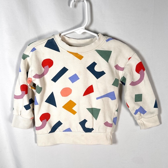 Hanna Andersson Kids Sweatshirt Cotton Abstract Geometric Print Unisex 18-24m - Picture 4 of 10